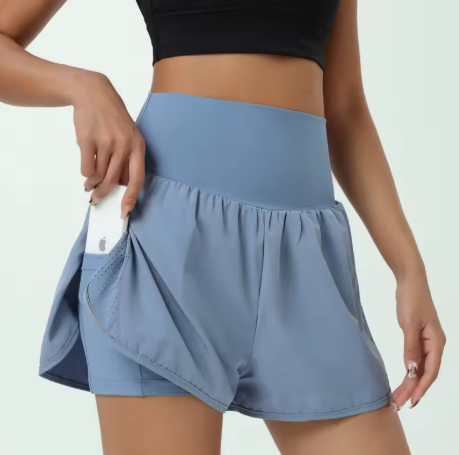 Dames Sportshort met Hoge Taille en Verborgen Zakken – 2 broeken voor €40