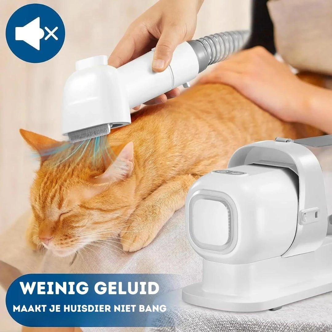 Stofie Professionele 5-in-1 Verzorgingsset – Zuigen & Trimmen – Fluisterstil – Hond & Kat - Klikenkopen.nl