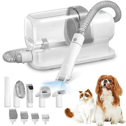 Stofie Professionele 5-in-1 Verzorgingsset – Zuigen & Trimmen – Fluisterstil – Hond & Kat - Klikenkopen.nl